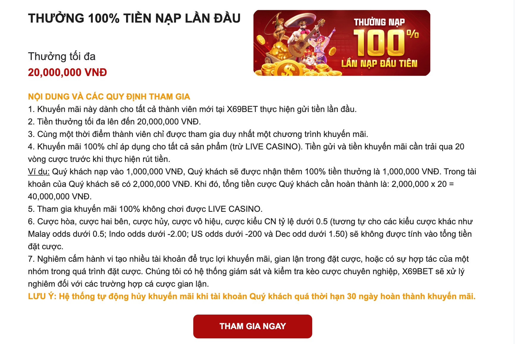 Khuyến mãi nhà cái x69bet